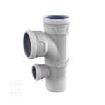 Trójnik specjalny AS Plus dn 90x90+50/87 jednopłaszczyznowy, kolor szary, kanalizacja niskoszumowa