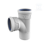 Trójnik AS Plus dn 90x50/88.5 IR (interial radial-łagodne wprowadzenie), kolor szary, kanalizacja niskoszumowa