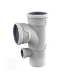 Trójnik specjalny AS Plus dn 110x110+75/87 jednopłaszczyznowy, kolor szary, kanalizacja niskoszumowa