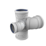 Czwórnik AS Plus dn 110x110x75/COMBI kolor szary, kanalizacja niskoszumowa