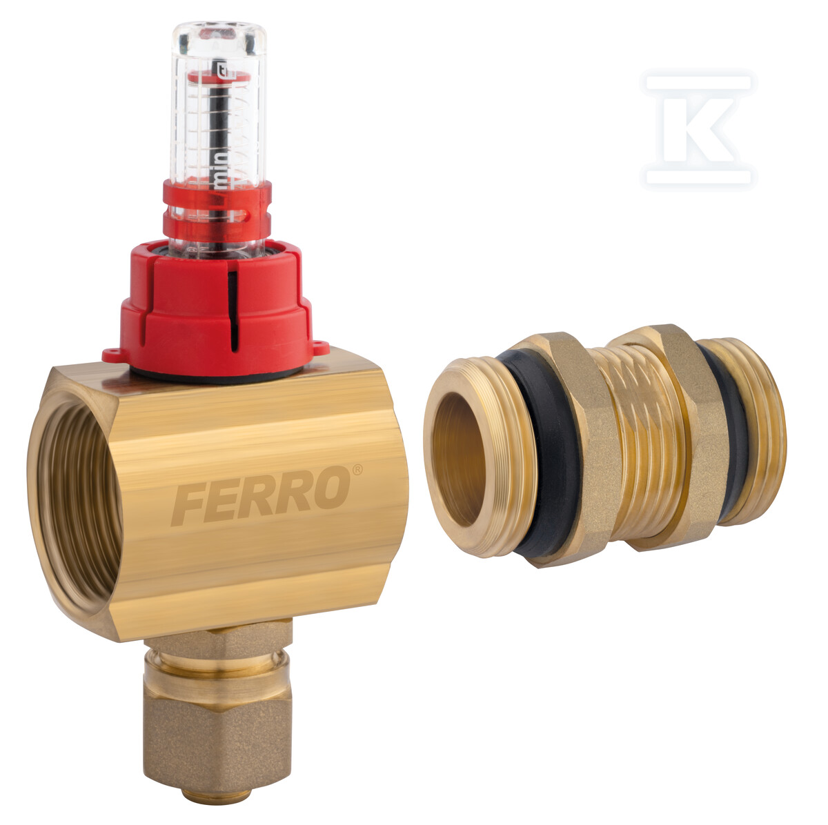 Zestaw przedłużający 1" do rozdzielacza, z przepływomierzem