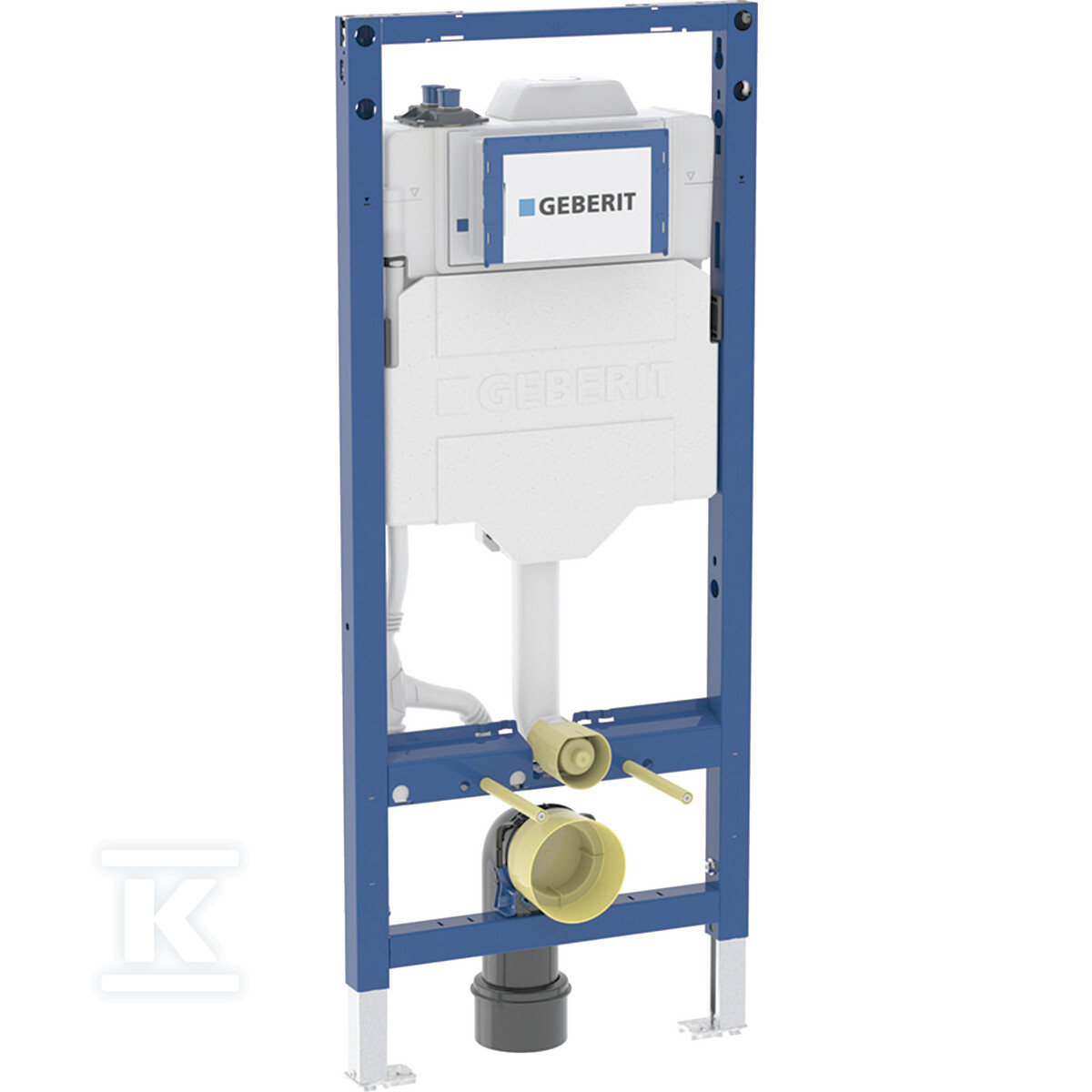 Stelaż podtynkowy Geberit Duofix do wiszących misek WC, 120 cm, ze spłuczką podtynkową Sigma 12 cm, ze spłukiwaniem higienicznym HS50, dwa przyłącza wody