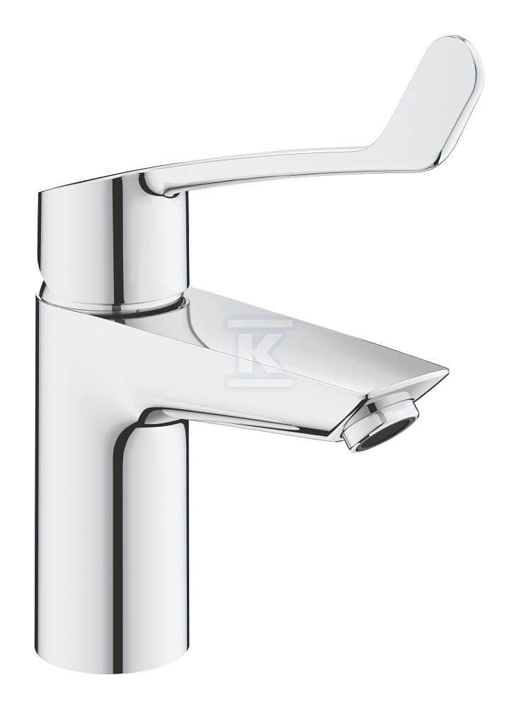 Plik pobrany ze strony Hurtowni Onninen https://onninen.pl Bateria umywalkowa Grohe Eurosmart jednouchwytowa, rozmiar S, chrom, regulator strumienia laminarnego 9 l/min., głowica Ceramiczna 35 mm, korek push-open, długa dźwignia - obrazek 1