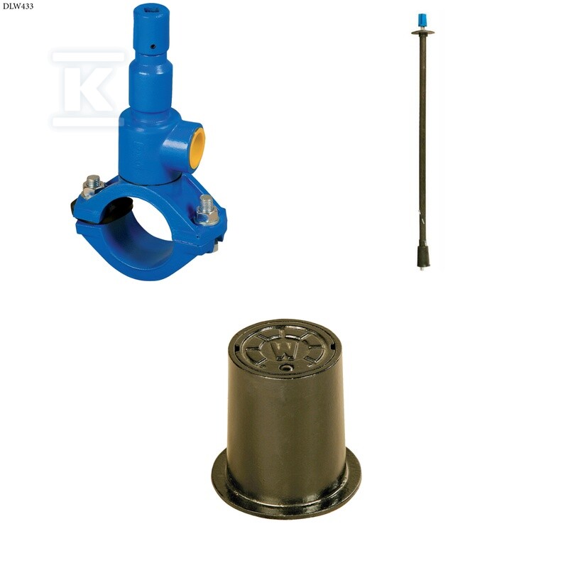 Nawiertka DN160x32 do rur PVC/PE, PN10, GJL + obudowa sztywna + skrzynka żeliwna ZESTAW