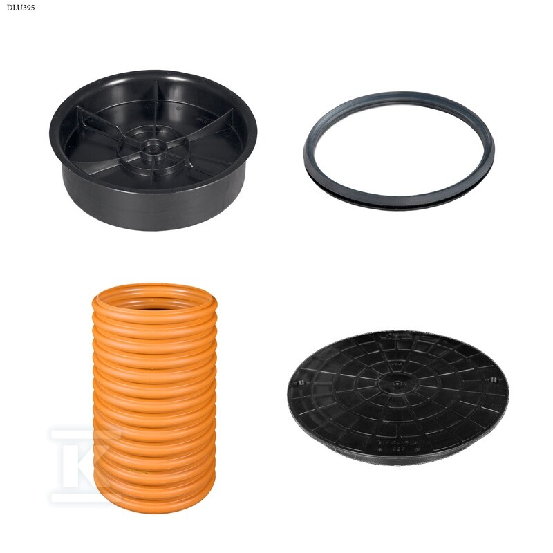 Studnia Diamir DN/ID 425 KORUGOWANA_ZESTAW: pokrywa dno 425 + trzon H=2m + pokrywa PP 425 kl.A15