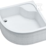 Brodzik akrylowy Stabilsound 80x80x41 / 28 cm półokrągły r55 Dante