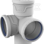 Czwórnik AS Plus dn 110x110x110/87 kolor szary, kanalizacja niskoszumowa