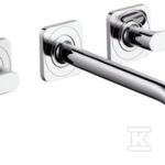 Bateria umywalkowa Hansgrohe Axor Citterio M trzyotworowa podtynkowa DN15 z rozetami i długą wylewką chrom 34315000