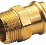 Nypel przejściowy, GZ, 15 x 1/2 brąz B Press Gas