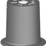 Skrzynka żeliwna uliczna do nawiertki H150 (FIG-149) z literą W-woda