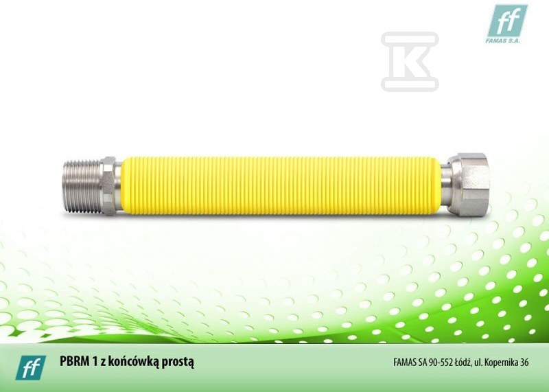 Plik zosta³ pobrany z http://www.onnshop.pl Przewód gazowy rozciągliwy DN 15, L = 350 / 500 ANT z nyplem - obrazek 1