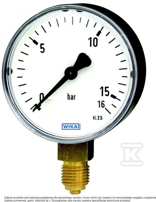 Manometr 111.10.100 M20x1,5 0-16 bar tworzywo Manometr 111.10.100 M20x1,5 0-16 bar tworzywo