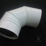 Kolano kominowe DN 80/125, 90 st powietrzno-spalinowe białe do kotłów kondensacyinychi turbo