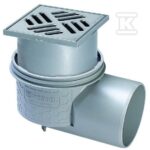 Wpust Practicus DN100, odpływ boczny, kratką 120x120 nierdzewną