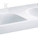 Umywalka podwójna Smyle Square B120 cm, H16.5 cm, T48 cm, z dwoma przelewami, z dwoma otworami na baterie, KeraTect