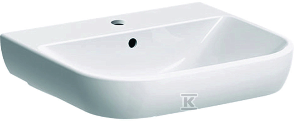 Plik zosta³ pobrany z http://www.onnshop.pl Umywalka Smyle, B55 cm, H16.5 cm, T48 cm, z przelewem, z otworem na baterię - obrazek 1