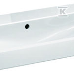 Umywalka Smyle Square B90 cm, H16.5 cm, T48 cm, z przelewem, bez otworu na baterię