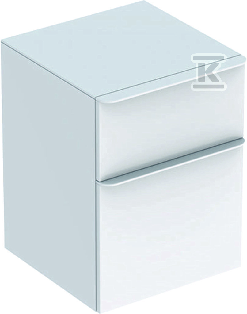 Szafka boczna Smyle Square B45 cm, H60 cm, T47 cm, z dwoma szufladami, biały Szafka boczna Smyle Square B45 cm, H60 cm, T47 cm, z dwoma szufladami, biały