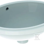 Umywalka podblatowa Variform, owalna, B49.5 cm, H18 cm, T42 cm, z przelewem, bez otworu na baterię