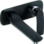 Bateria umywalkowa ścienna Kludi Balance, 185 mm, czarny mat