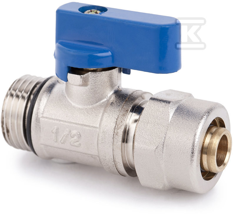 Plik zosta³ pobrany z http://www.onnshop.pl Zawór z dławikiem niebieski MINI, z oringiem i złączką pex / al 16×2 G1/2 - obrazek 1