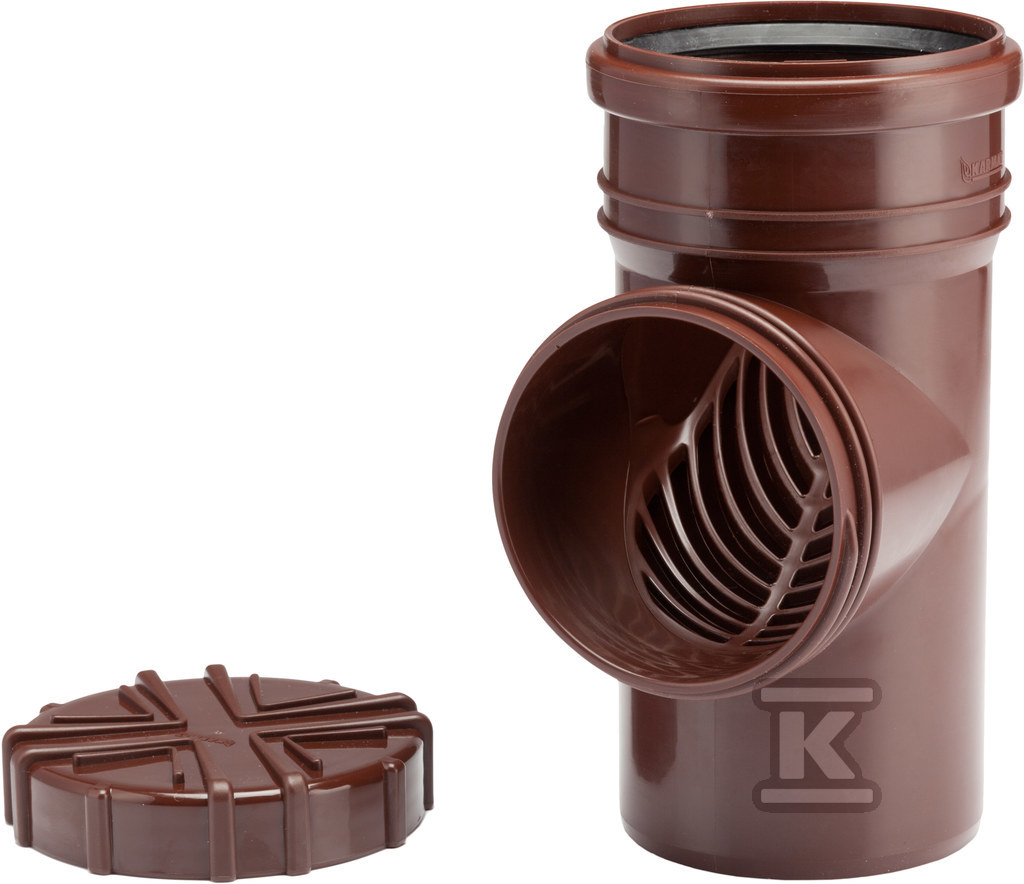 Plik zosta³ pobrany z http://www.onnshop.pl Czyszczak PP z sitkiem dn110 brąz, do systemu spustowego rynien - obrazek 1