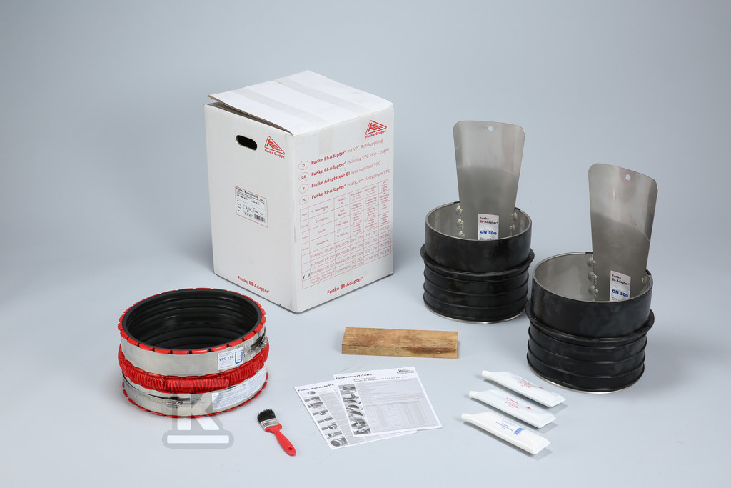 Plik zosta³ pobrany z http://www.onnshop.pl Zestaw BI-Adapter wewnątrz / wewnątrz DN 500 (2 szt.) + złącze VPC 520 (1 szt.) do łączenia dwóch rur kanalizacyjnych betonowych ze stopą lub o różnej geometrii zewnętrznej - obrazek 1