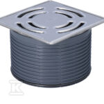Nadstawka rama ze stali szlachetnej 145x145mm/ kratka ściekowa ze stali szlachetnej 138x138mm do wpustów stropowych