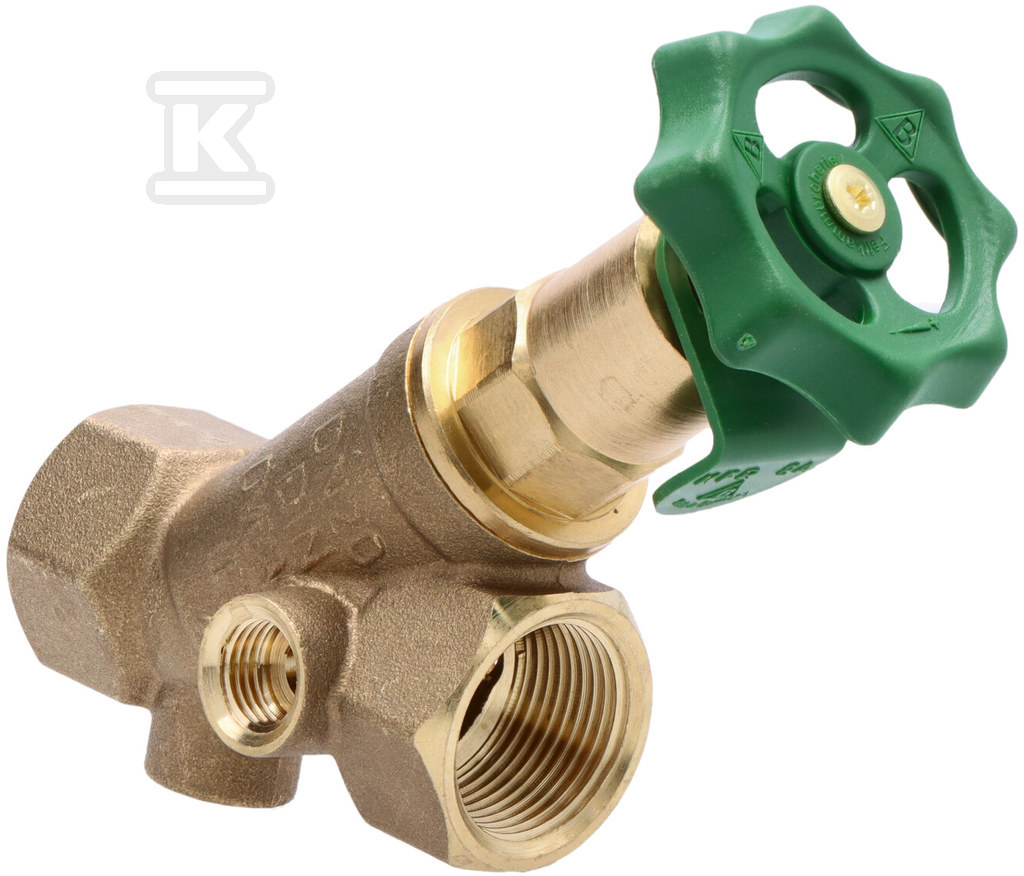 Zawór skośny DN20, typ 1603, GW 3/4" z niewznoszącym trzpieniem, odcinający, antyskażeniowy z możliwością nadzoru i odwodnieniem Zawór skośny DN20, typ 1603, GW 3/4" z niewznoszącym trzpieniem, odcinający, antyskażeniowy z możliwością nadzoru i odwodnieniem