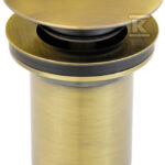 Zawór spustowy Rotondo do umywalek z przelewem, stary brąz