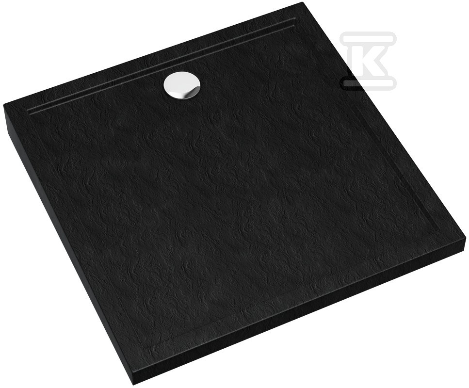 Plik zosta³ pobrany z http://www.onnshop.pl Brodzik akrylowy 3.2831/C/ST Standard Plus Black Stone 90x90x4,5 cm "Caspar New", kwadratowy z syfonem z chromowanym grzybkiem - obrazek 1