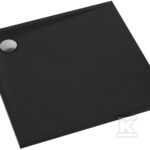Brodzik kompozytowy 3.460/C/ST Stabilsound Plus Black Stone 80x80x3 cm "Etrusco", kwadratowy z syfonem z grzybkiem czarny mat