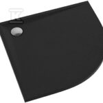 Brodzik kompozytowy 3.464/C/ST Stabilsound Plus Black Stone 90x90x3 cm R55 "Etrusco", półokrągły z syfonem z grzybkiem czarny mat