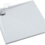 Brodzik kompozytowy 3.460/B/ST Stabilsound Plus White Stone 80x80x3 cm "Etrusco", kwadratowy z syfonem z grzybkiem biały mat