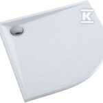 Brodzik kompozytowy 3.463/B/ST Stabilsound Plus White Stone 80x80x3 cm R55 "Etrusco", półokrągły z syfonem z grzybkiem biały mat
