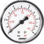 MANOMETR 63MM 1/4" AXIALNY 0-10 BAR