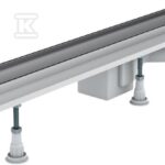 Odpływ liniowy STANDARD - SET z rusztem do zabudowy płytkami 70x8x9,5. ZESTAW