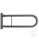 Poręcz uchylna Ergoplus o długości 60 cm, ze stali nierdzewnej kwasoodpornej, wykończenie powierzchni : satyna