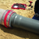 VPC- Złącze elastyczne do rury betonowej okrągłej DN 250 z rurą z tworzywa sztucznego DN/OD 250 z pomocą adaptera z tworzywa sztucznego, zakres śreDN ic zewnętrznych: 315-382mm