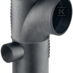 Trójnik podwójny PE Silent-db20 HT 110x110x56/88.5 łagodny wlot, lewy, dwupłaszczyznowy, sanitarny, do kanalizacji wewnętrznej niskoszumowej, kolor czarny