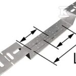 Płytka montażowa odsadzona metalowa do kolan ściennych do suchej zabudowy - L = 80, 100, 150 mm