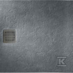 Brodzik prostokątny TERRAN 1200 x 1000 mm syfon w komplecie, kolor szary łupek