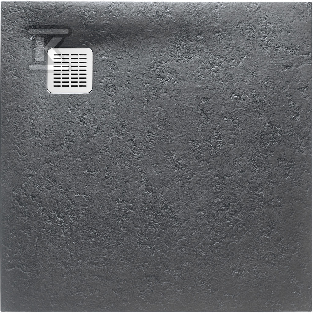 Plik zosta³ pobrany z http://www.onnshop.pl Brodzik kwadratowy TERRAN 1000 x 1000 mm syfon w komplecie, kolor szary łupek - obrazek 1