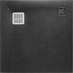 Brodzik kwadratowy TERRAN 1000 x 1000 mm syfon w komplecie, kolor czarny