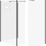 Zestaw b809 walk-in mille z ruchomą ścianką czarny 90x90x90x30x200 wir