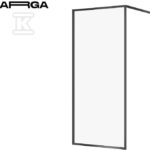 Kabina prysznicowa Walk-In Larga czarna 90 x 200 szkło transparentne