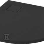 Set B457 brodzik półokrągły Tako slim 90 x 4 czarny mat + syfon (VIRT)