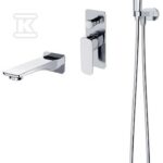 Zestaw B729 bateria wannowo natryskowa podtynkowa+zestaw natryskowy z przyłączem+wylewka larga chrom wir