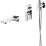 Zestaw B730 bateria wannowo natryskowa podtynkowa+zestaw natryskowy z przyłączem+wylewka moduo chrom wir