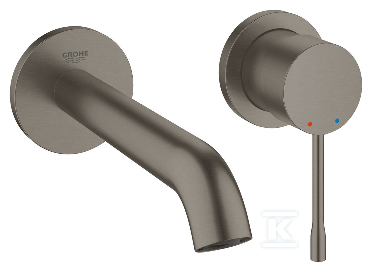 Plik pobrany ze strony Hurtowni Onninen https://onninen.pl Bateria umywalkowa Grohe Essence 2-otworowa jednouchwytowa rozmiar M, brushed hard graphite, ogranicznik przepływu 5,7 l/min., regulowany perlator, wylewka 183 mm